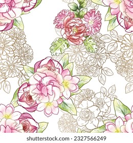Impresión de flores. Elegancia sin fisuras.