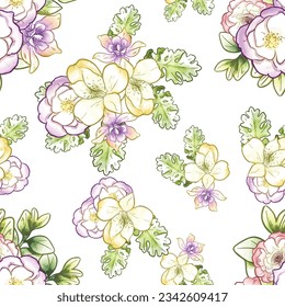 Flower print. Elegance seamless pattern.