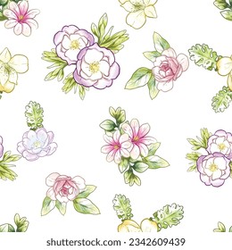 Impresión de flores. Elegancia sin fisuras.