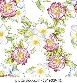 Flower print. Elegance seamless pattern.