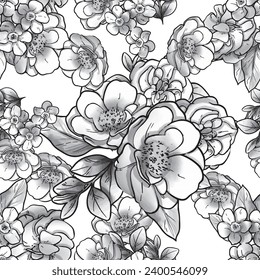 Flower print. Elegance seamless pattern.