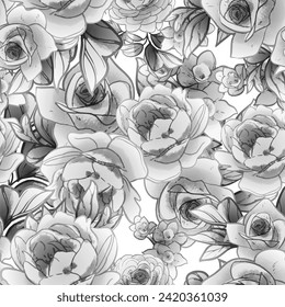 Flower print. Elegance seamless pattern.