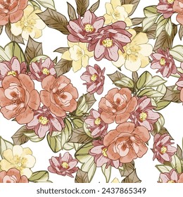 Flower print. Elegance seamless pattern.
