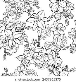 Flower print. Elegance seamless pattern.