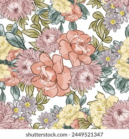 Estampado de flores. Elegancia patrón sin fisuras.