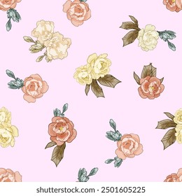 Flower print. Elegance seamless pattern.