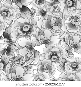 Flower print. Elegance seamless pattern.