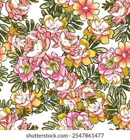 Flower print. Elegance seamless pattern.