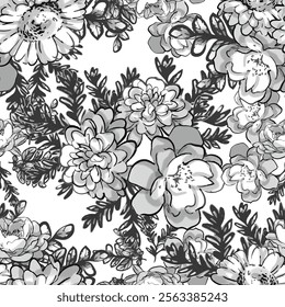 Flower print. Elegance seamless pattern.