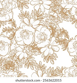 Flower print. Elegance seamless pattern.