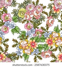 Flower print. Elegance seamless pattern.