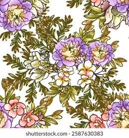 Flower print. Elegance seamless pattern.