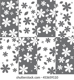 flower print with grey background