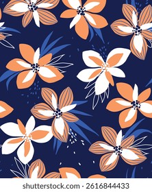   flower print. seamless background.
blossom pattern on a light background with a  wild  flowers of different sizes artwork for tattoo, fabrics, souvenirs, packaging, greeting cards