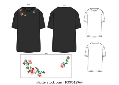 flower printed men tshirt flat