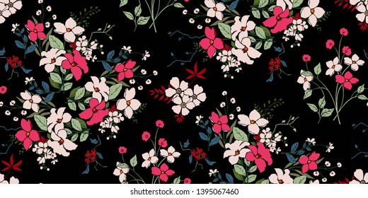 Flower print.Elegance seampless pattern in vector