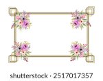 flower prismatic frame with watercolor 1