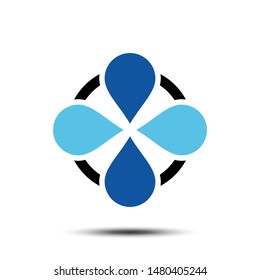 Flower or Propeller Icon Vector Logo Template. Vector EPS 10.