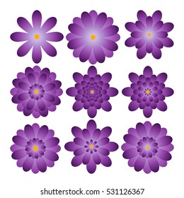 Flower. Purple flower icon set vector illustration.Beautiful flower