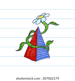 flower and pyramid