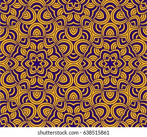 flower radial hexagon seamless vector ornament