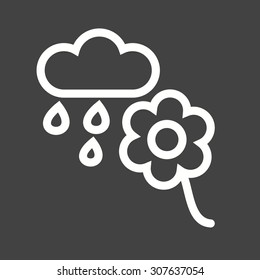 Flower, rain, nature icon vector image.Can also be used for gardening. Suitable for mobile apps, web apps and print media.