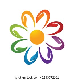 Icono del logotipo de la hoja de arcoiris