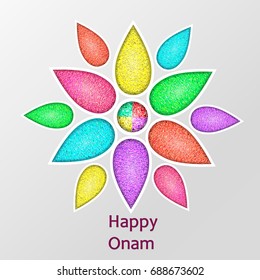  flower rangoli decoration for Onam