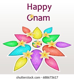  flower rangoli decoration for Onam