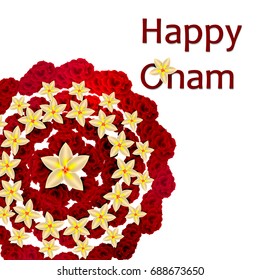  flower rangoli decoration for Onam