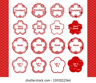 Flower rating red Hanko set