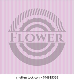Flower realistic pink emblem