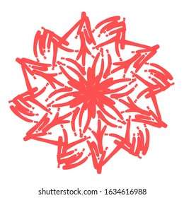 Flower red logo. The circular logo. Logo with rose. Abstract Mandala vector illustration