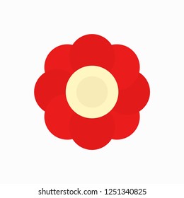 Flower. Red flower. Flower logo. Vector illustration. EPS 10.