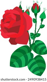 Blütenrot Rose Vektorgrafik in Farbe