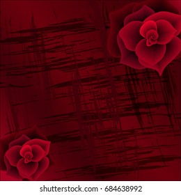 Flower red rose  .    Vector  design. 
 Modern illustration for background greeting cards and invitations of the  birthday, Valentine's Day, Mother's Day and wedding