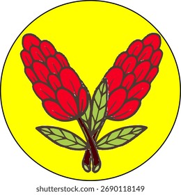 Flower red and vector illustration 