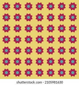 flower repeat vector pattern, yellow background, modern, cultural, print design. eps 10 illustration