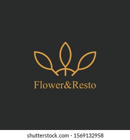 flower and resto logo design