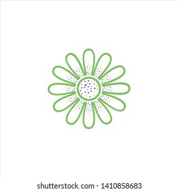 flower retro design logo concept