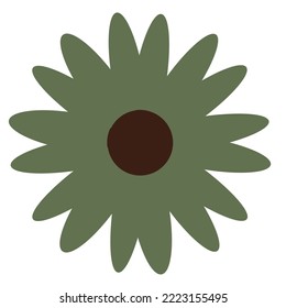 Flower in retro groovy style on a white background. Vector illustration