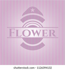 Flower retro pink emblem