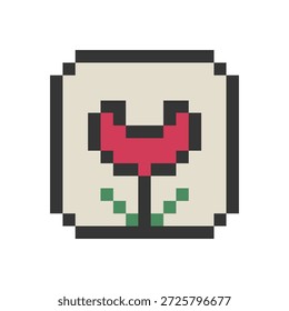 Flor retro bonita pixel art