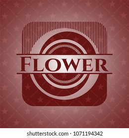  Flower retro red emblem