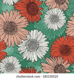 Flower retro seamless background