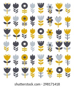 Flower retro set illustration