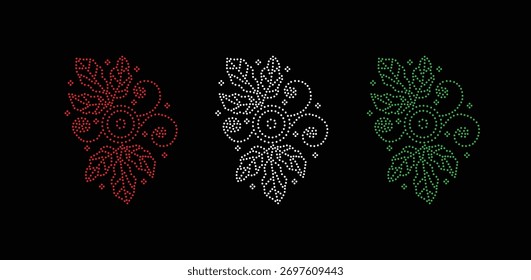 Diseño del rhinestone de la flor, Plantilla del rhinestone de la transferencia, diseño del Vector de la flor de la transferencia del rhinestone de Hotfix, diseño cristalino del rhinestone de la flor,