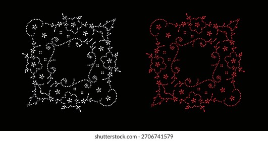Diseño del rhinestone de la flor, Plantilla del rhinestone de la transferencia, diseño del Vector de la flor de la transferencia del rhinestone de Hotfix, diseño cristalino del rhinestone de la flor,