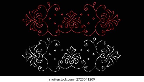 Blume Strass Design, Transfer Strass Vorlage, Hotfix Strass Transfer Blume Vektordesign, Kristall Blume Strass Design,