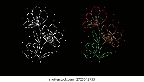Design de strass flor, Modelo strass transferência, Projeto de vetor de flor de transferência strass Hotfix, Design de strass flor de cristal,